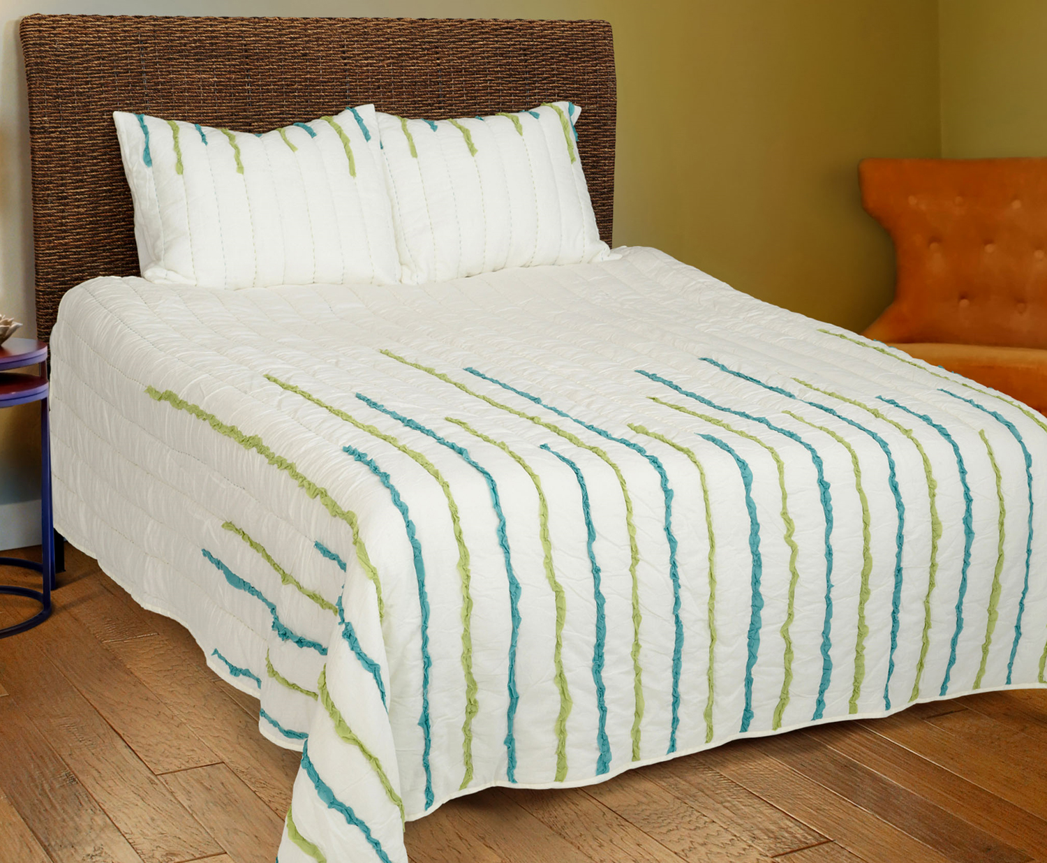 Streamers Lime/Teal by Rizzy Home Bedding