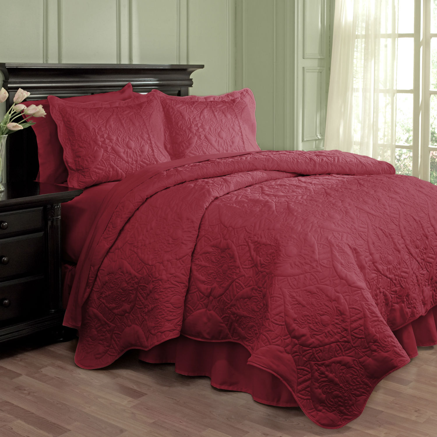 Dressed Up Damask Red by Waverly Bedding