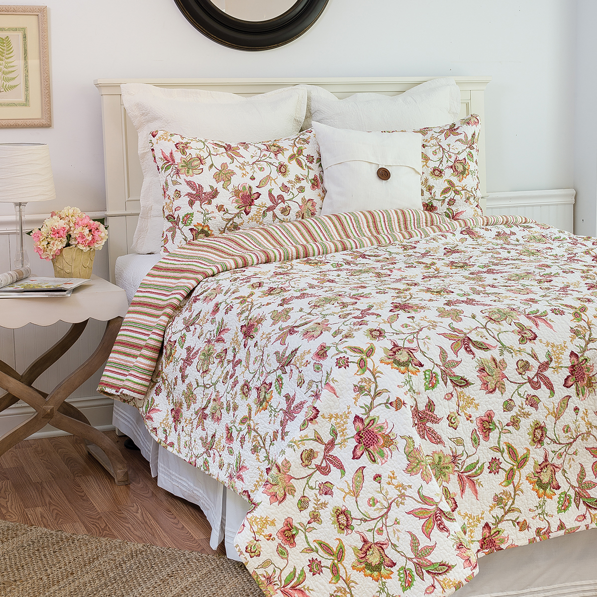 jacobean pink quilt bedding reversible quilts floral enterprises beddingsuperstore wayfair category