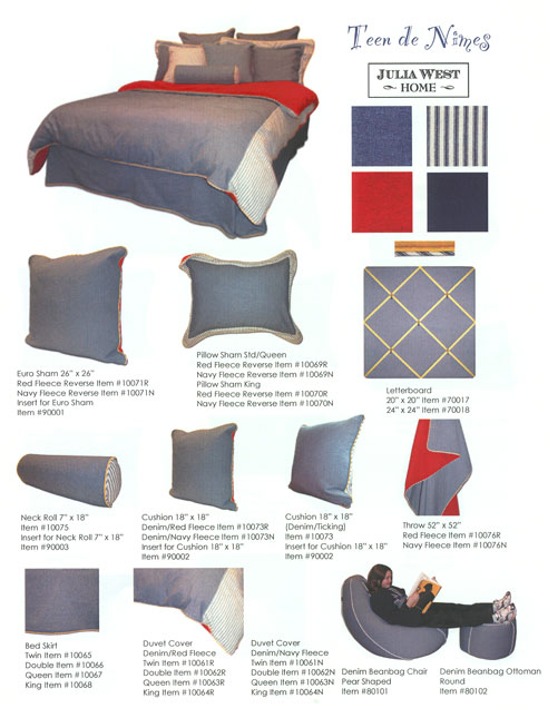 Teen de Nimes Comforter Only Twin - Denim reverse to Blue Fleece