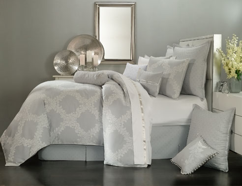 Acanthus Arbor Grey By Waterford Comforter Set Queen