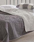 Chenevard Reversible Quilt Chalk & Graphite  by Designers Guild Bedding