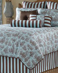 Bedford Blue & Chocolate Toile by Victor Mill
