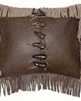 Azteca Fringe Leather Pillow