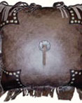 Aztec Crackle Stud Leather Pillow