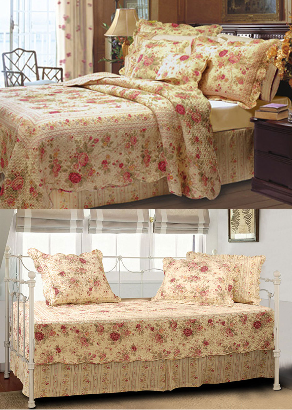 Greenland Home Antique Rose Daybed Set 5-Piece Daybed