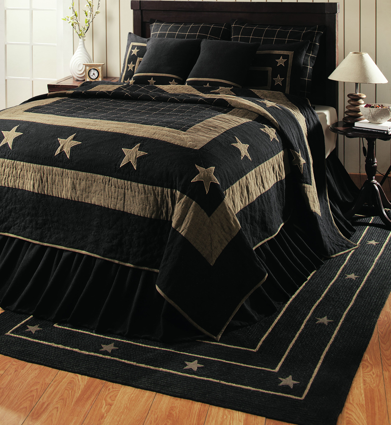 Burlap Star Black by IHF Home Decor - BeddingSuperStore.com