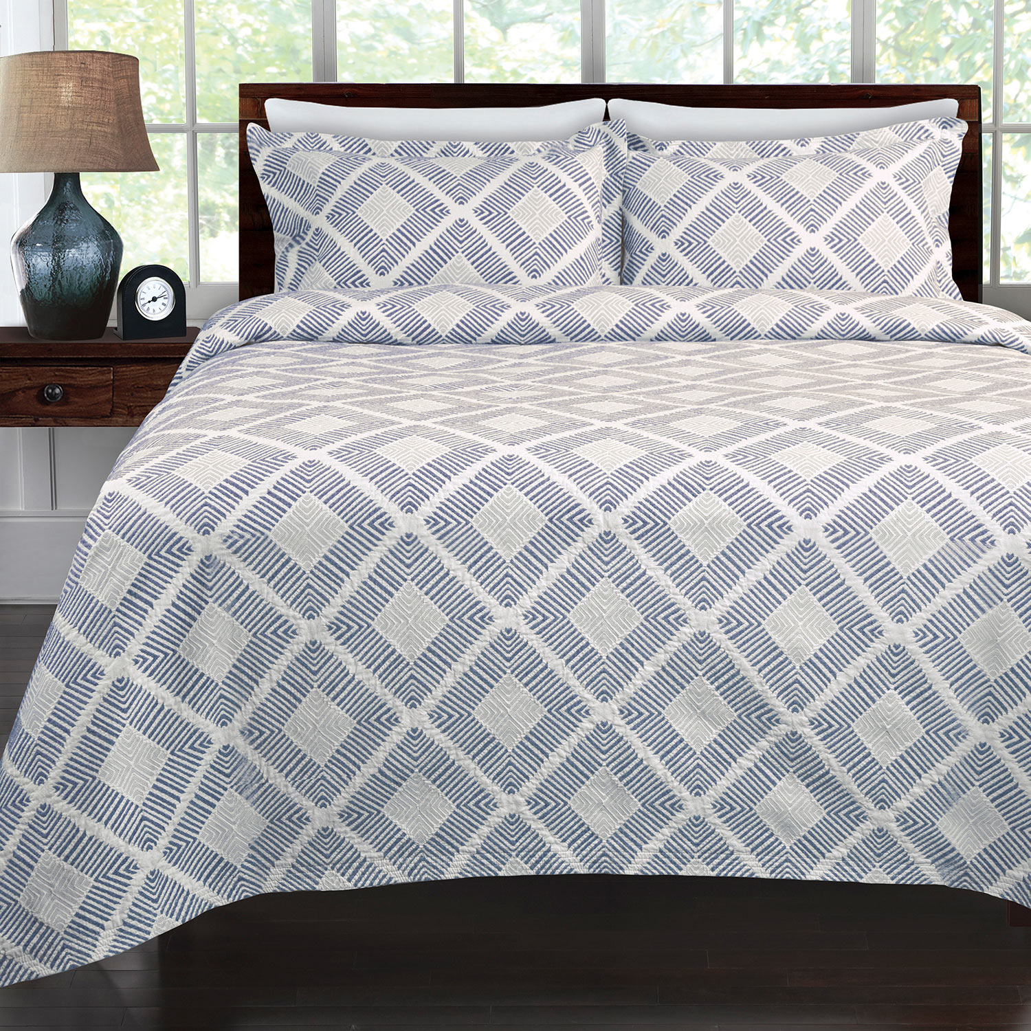 Equinox Blue Coverlet by Lamont Home