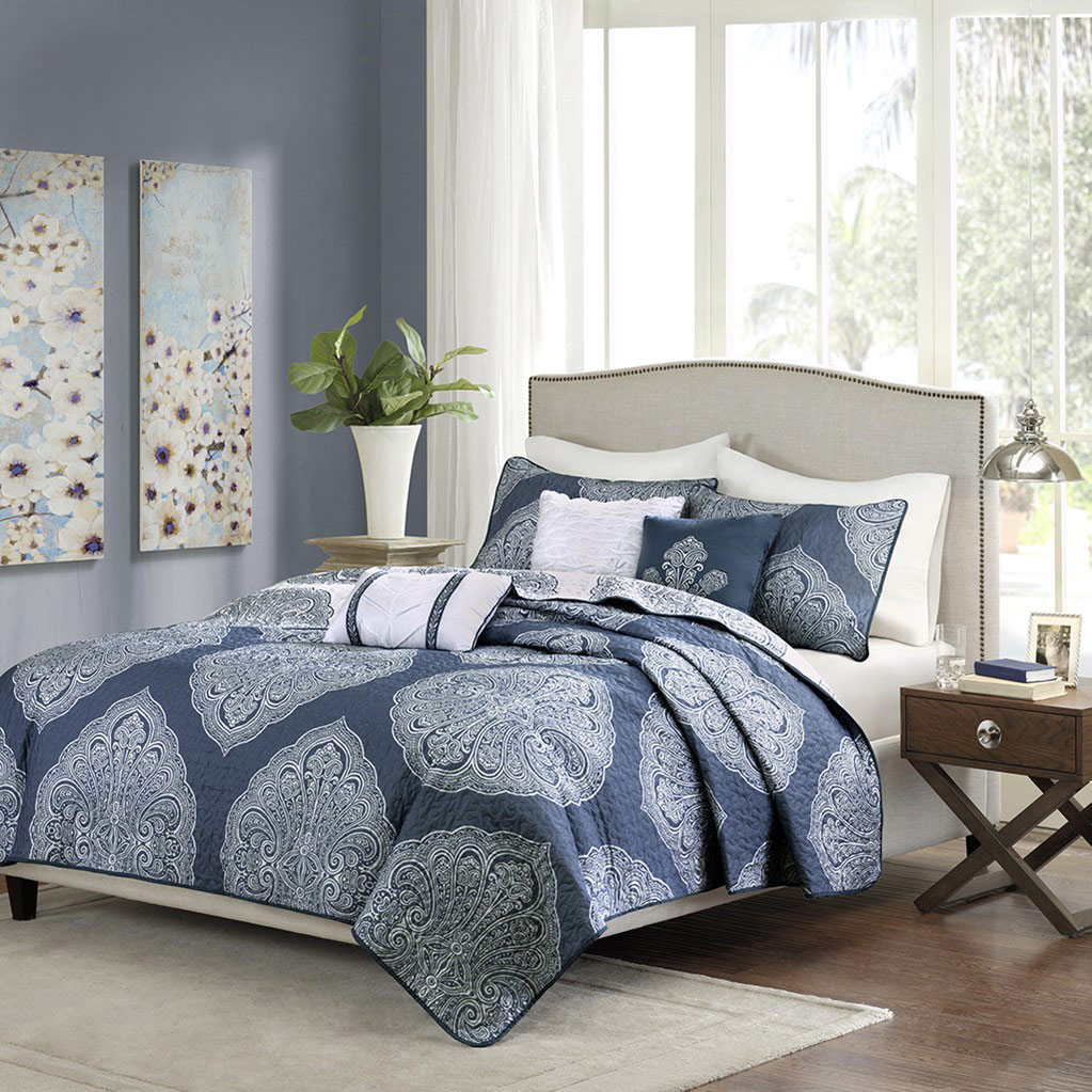 Navy clearance quilted coverlet