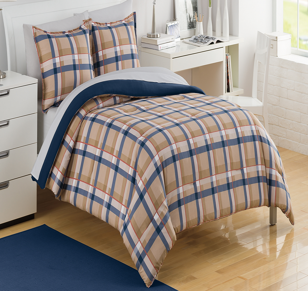Par Plaid Blue/Khaki by IZOD Bedding