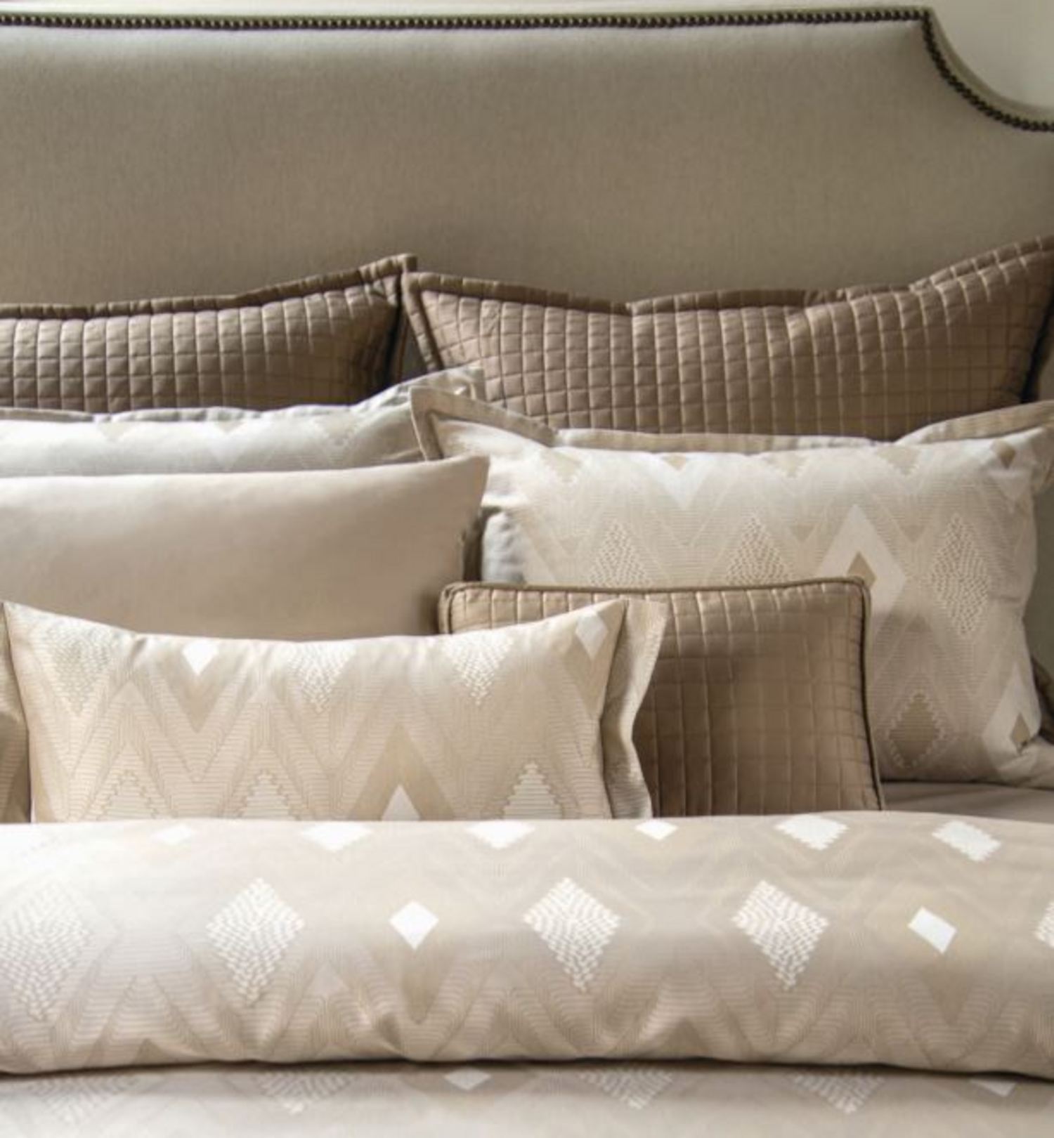 Savoy Solid Sable Square Box Quilted Pillow Sham Euro