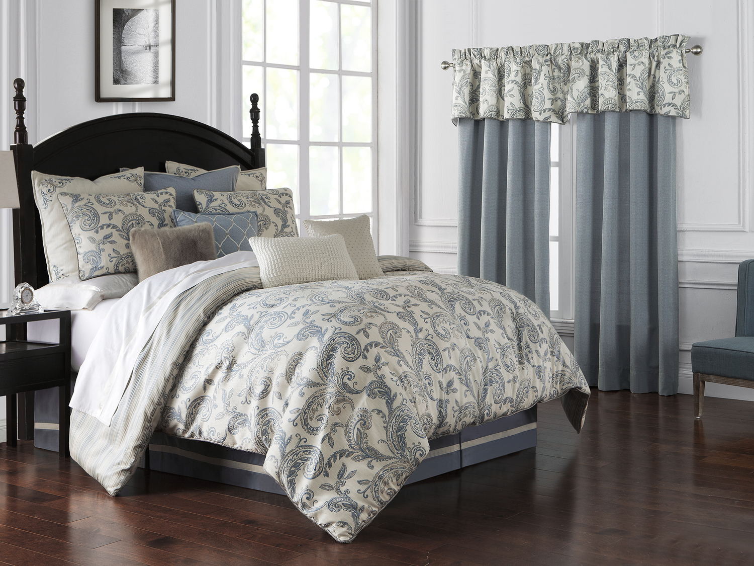 Florence Chambray Blue By Waterford Luxury Bedding