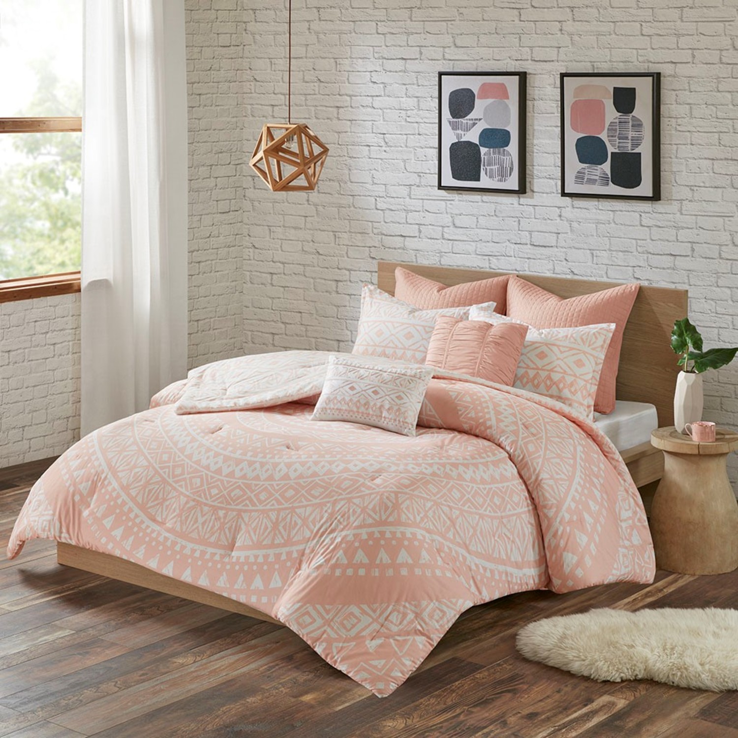 Larisa Blush Comforter Set 8 Piece King