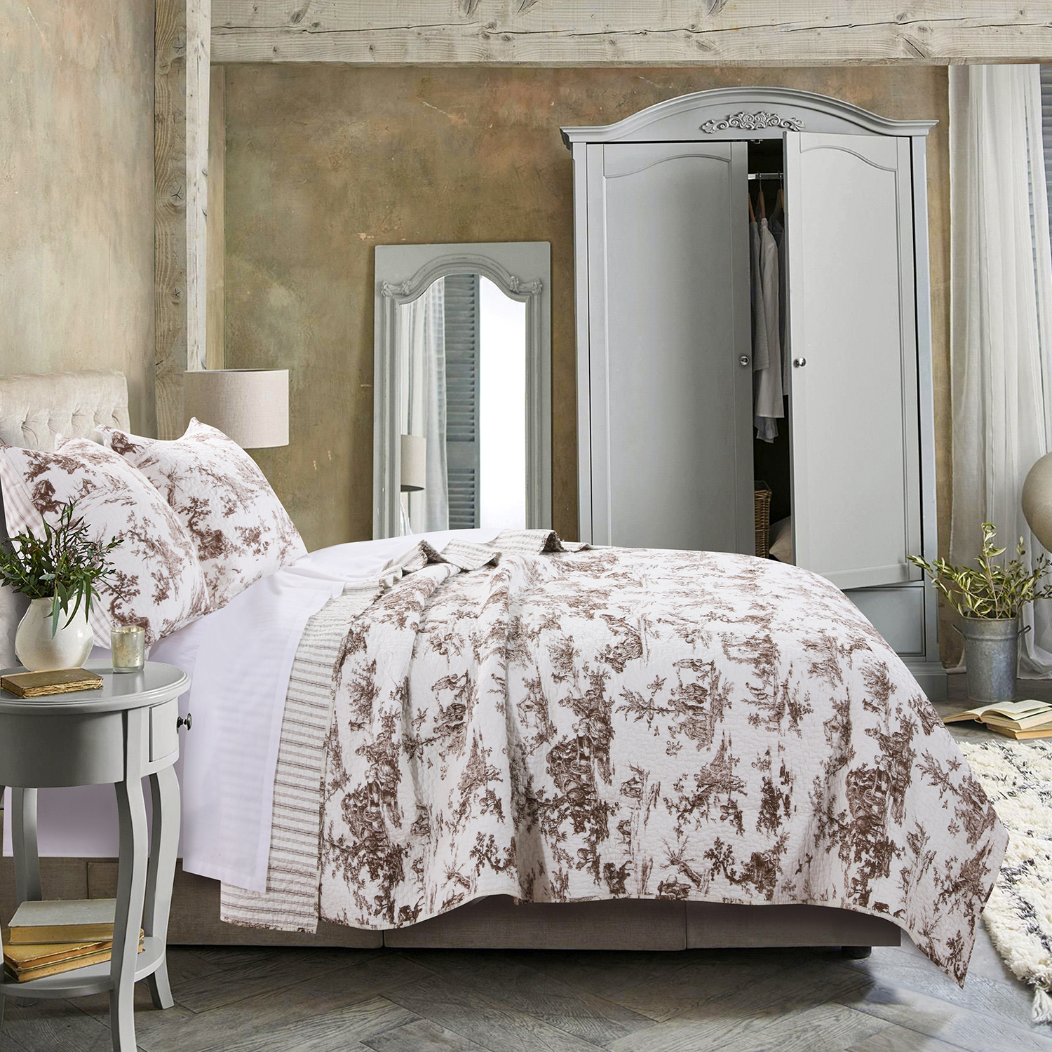 Classic Toile Taupe by Greenland Home Fashions