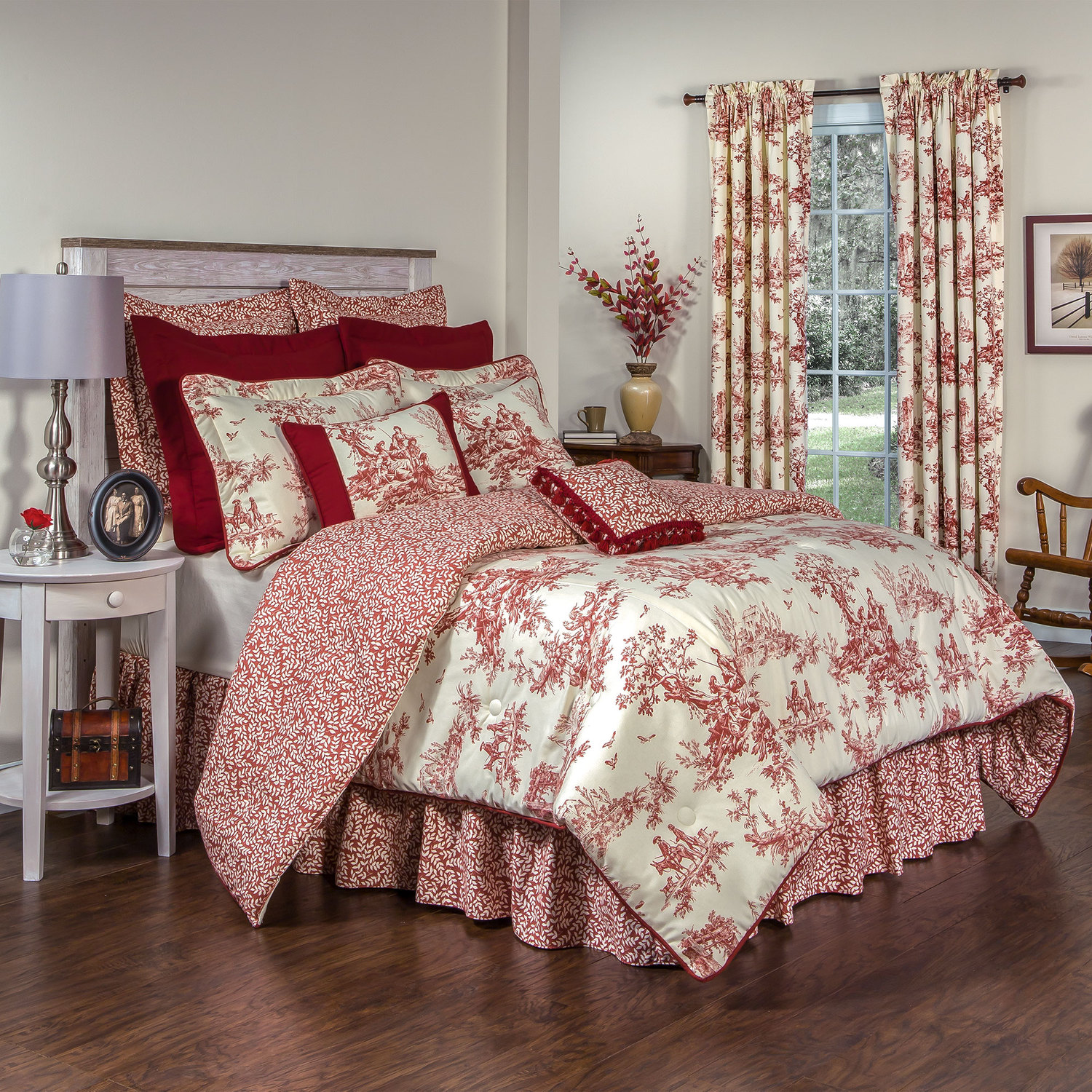 Bouvier Red By Thomasville Home, Red Toile Duvet Cover