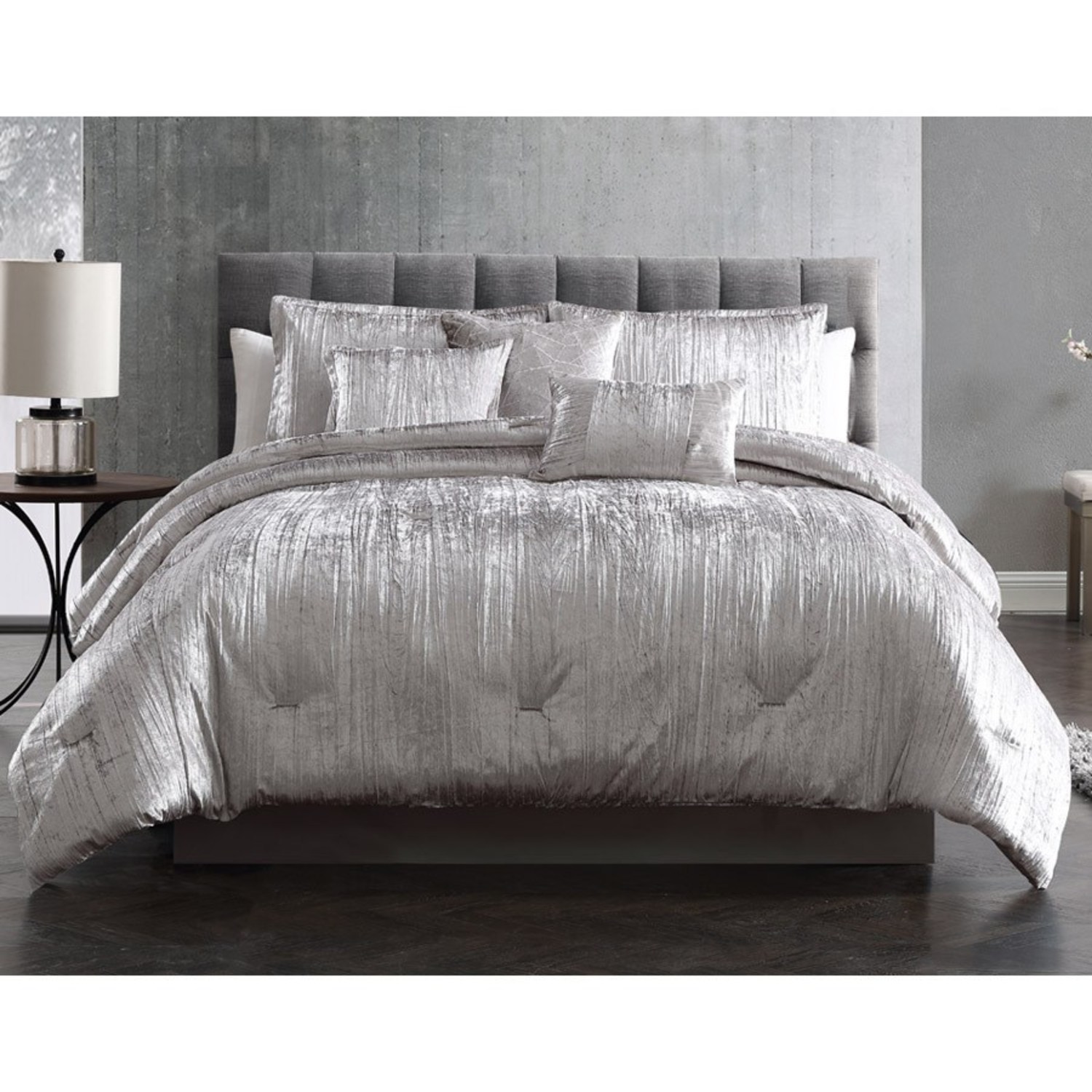 Taos Silver Comforter Set 7 Piece King Beddingsuperstore Com