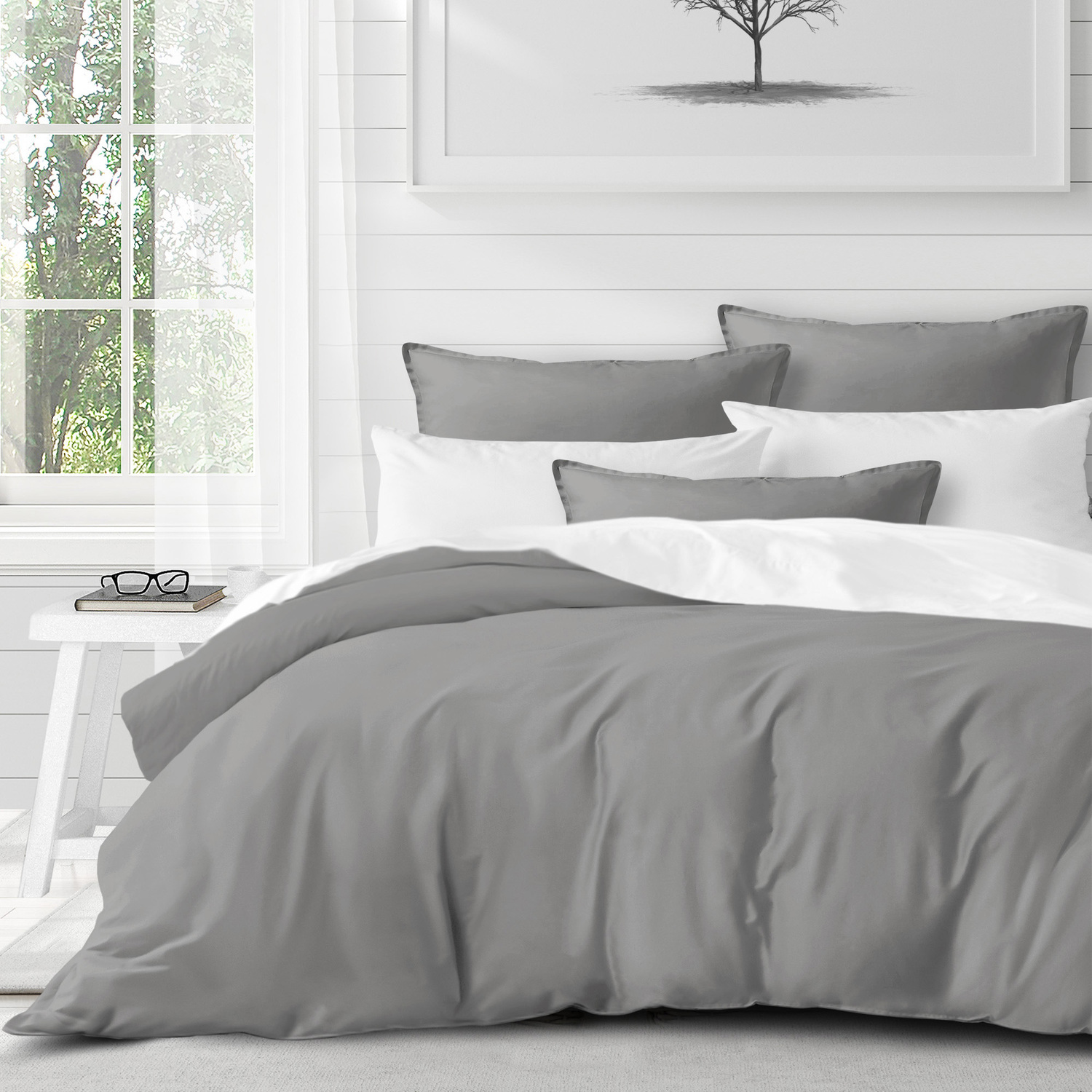 St Anne Dove Gray Duvet Cover Set California King