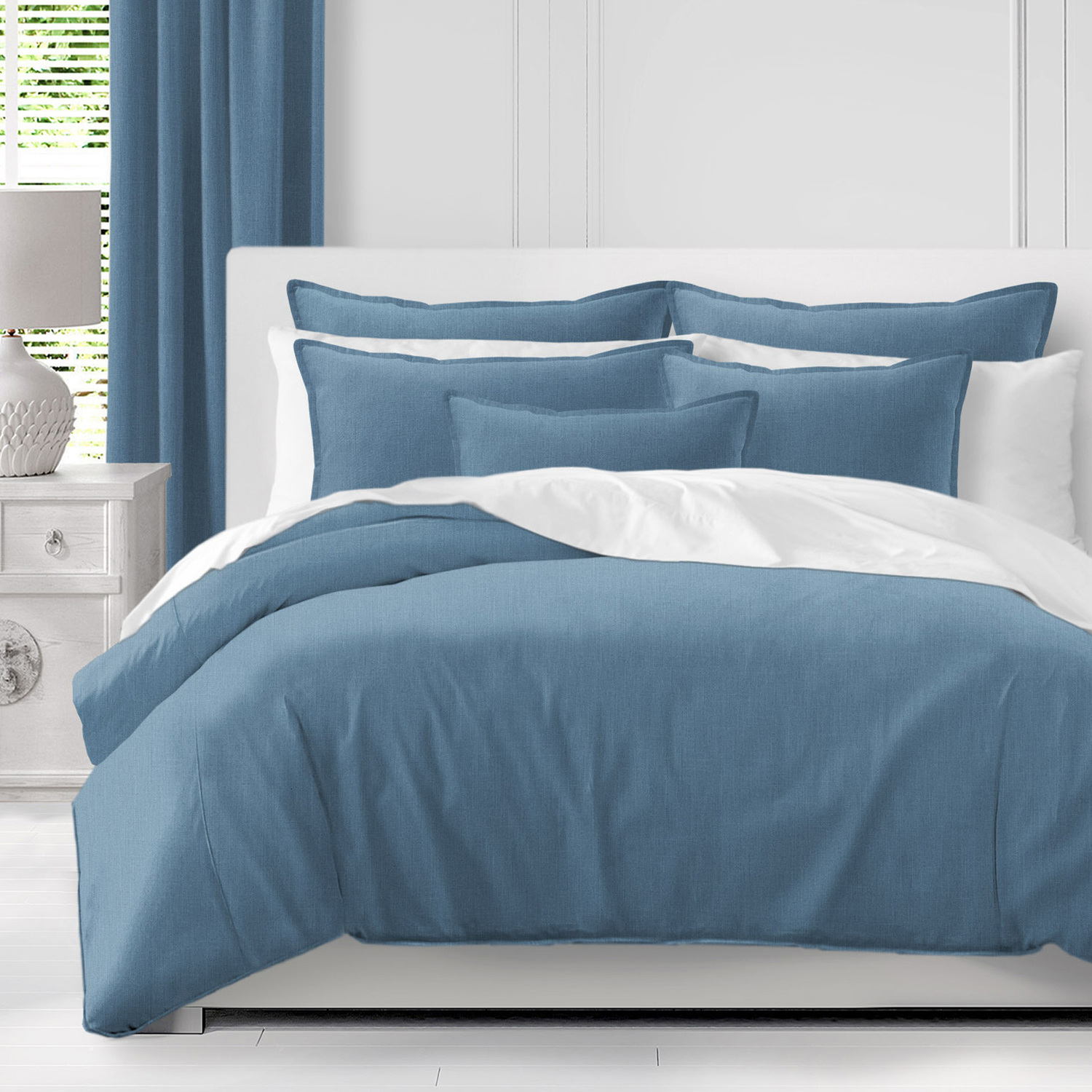 Sutton Chambray Blue Comforter Set California King 