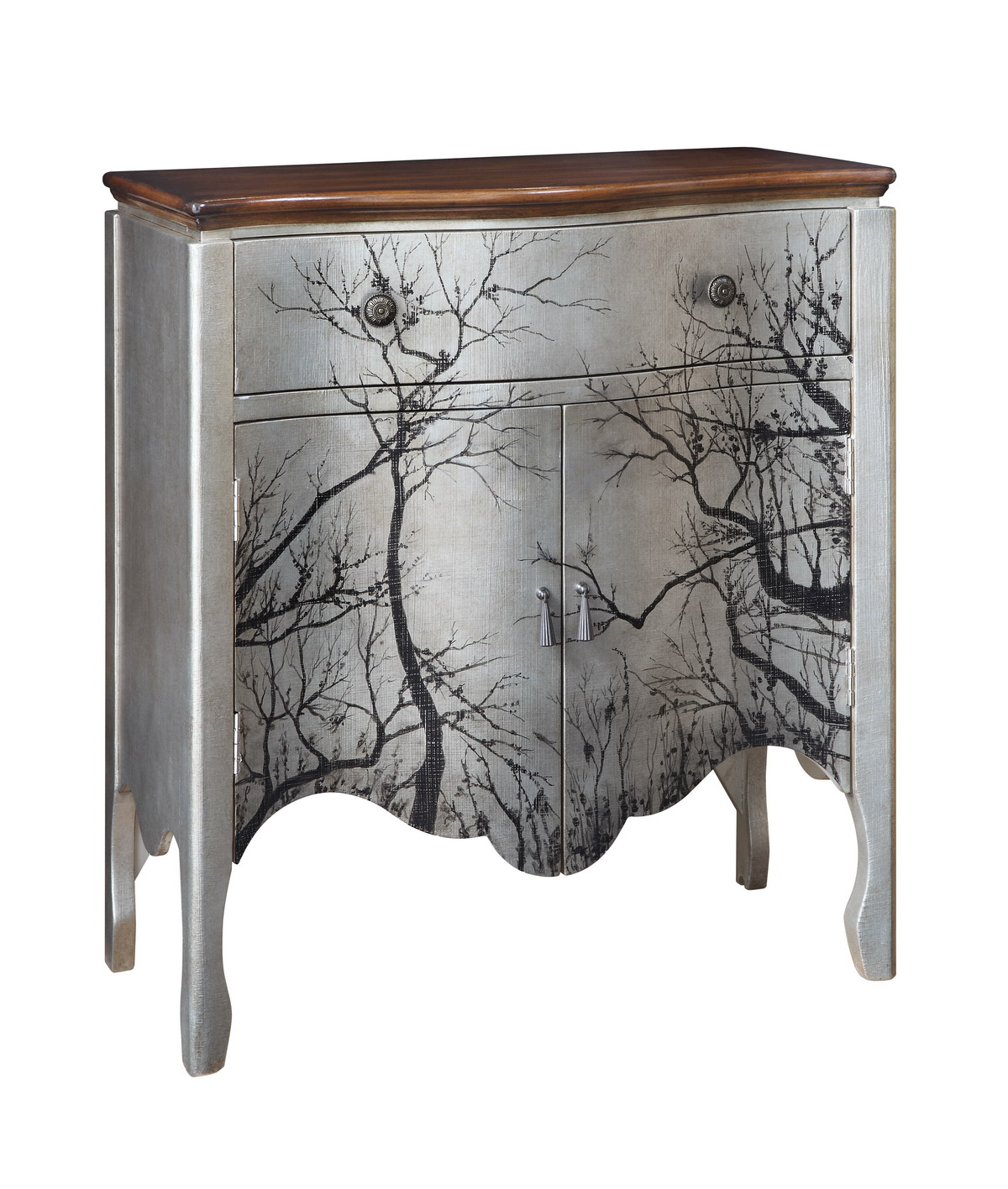 Madison Park Artisan Silver Tree 2 Door Accent Chest ...