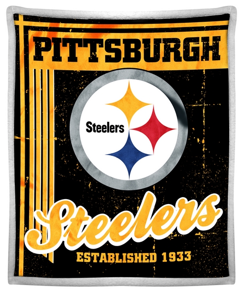 Pittsburgh Steelers Mink Sherpa Throw - BeddingSuperStore.com