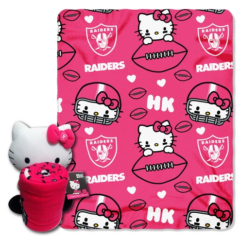 Oakland Raiders Hello Kitty Throw - BeddingSuperStore.com
